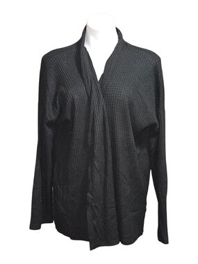 Time and Tru Black Open-Front Cardigan